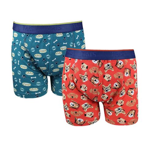 PACK 2 BOXER ELASTICADO FULL PRINT ROJO-0