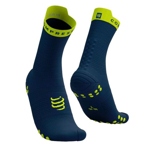 Calcetín Pro Racing v4.0 Run High Petróleo Compressport-0