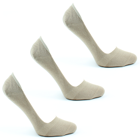 Pie De Calcetin Mujer Algodon Beige-0