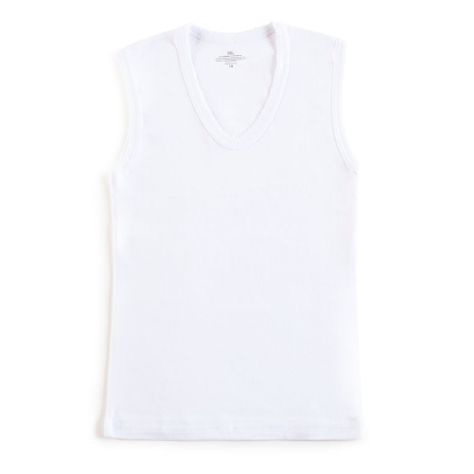 Camiseta Algodón Sin Manga Blanco-1