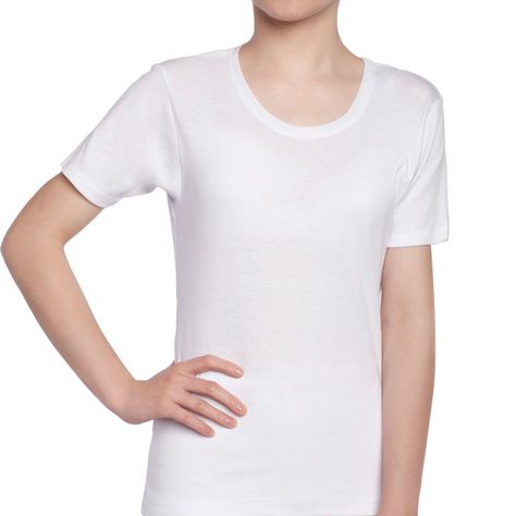 Camiseta Juvenil Manga Corta Algodón Blanco-0
