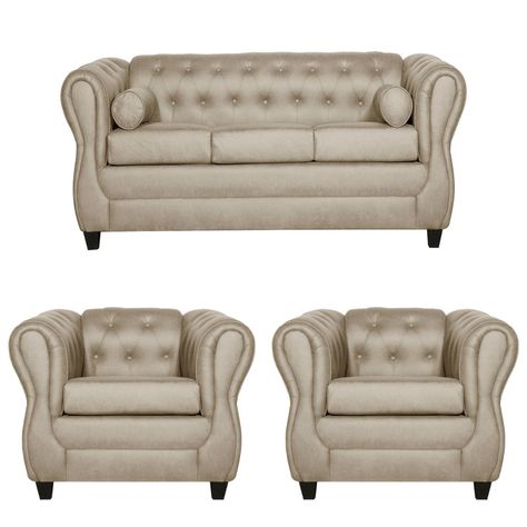 Juego de Living 3-1-1 Chesterfield Beige-0