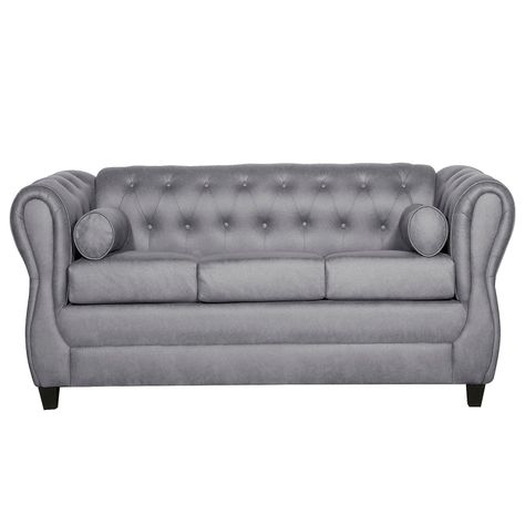 Juego de Living 3-1-1 Chesterfield Gris-1
