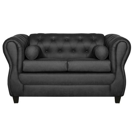 SOFÁ 2 CUERPOS CHESTERFIELD NEGRO-0