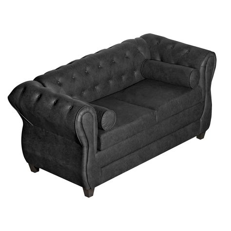 SOFÁ 2 CUERPOS CHESTERFIELD NEGRO-2