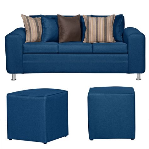 SOFA LEGEND 3 CUERPOS + 2 POUF AZUL-0