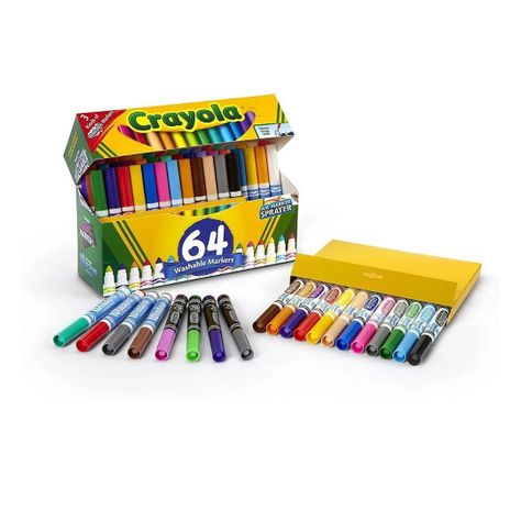 CRAYOLA MARCADORES LAVABLES 64 UNI PIP-SQUEAKS SKINNIES-0