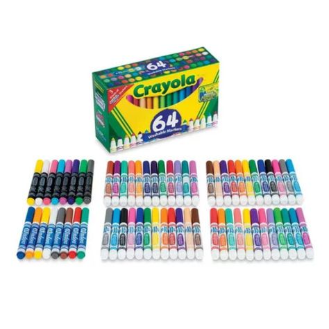 CRAYOLA MARCADORES LAVABLES 64 UNI PIP-SQUEAKS SKINNIES-1
