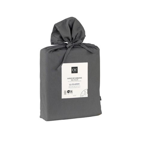 SET SABANAS LISAS 180H GRIS SGL-4