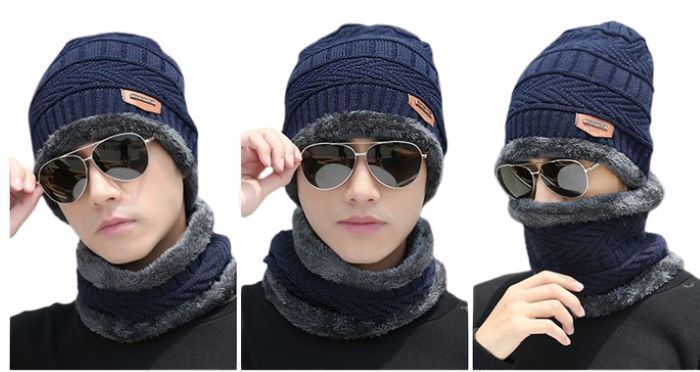 Conjunto de Gorro con Bufanda hombre-1