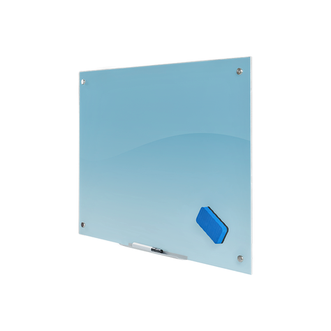 Pizarra Magnética Vidrio Templado 90 x 60 Incluye Accesorios. Color Celeste-0