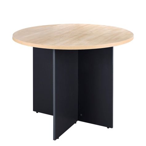 Mesa de Reuniones 100 cm. de Diámetro Laminado Compacto Maple/Grafito-0