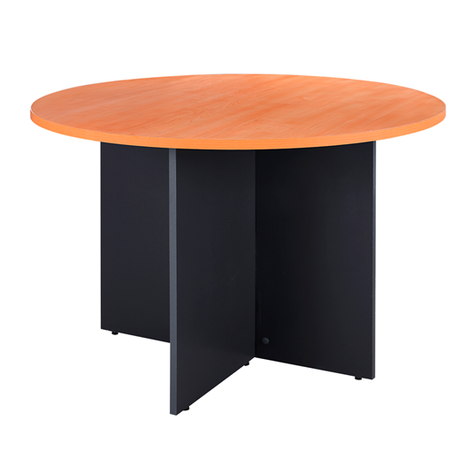 Mesa de Reuniones 120 cm. de Diámetro Laminado Compacto Alerce/Grafito-0