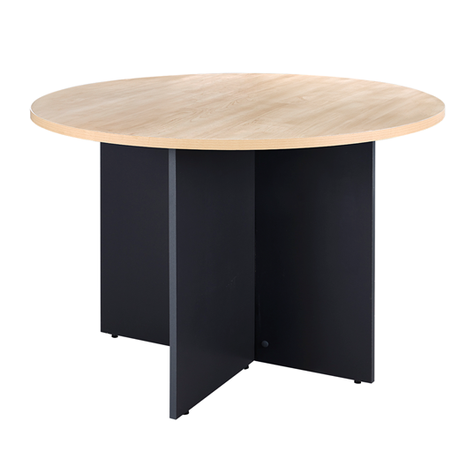 Mesa de Reuniones 120 cm. de Diámetro Laminado Compacto Maple/Grafito-0