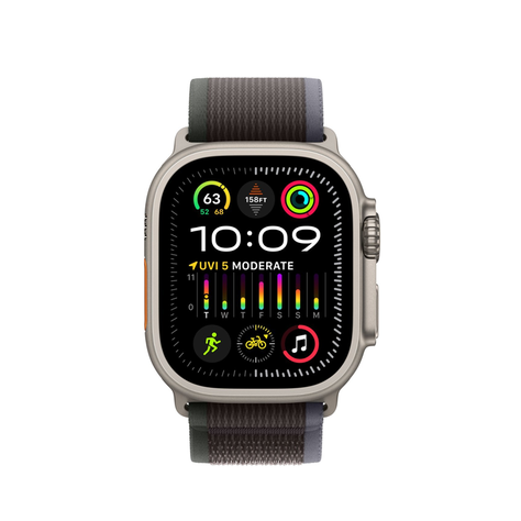 Apple Watch Ultra 2 (GPS + Cellular) Caja Titanium 49mm con correa Trail Loop Azul/Negro - M/L-1