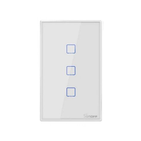 Interruptor De Pared Táctil WiFi Sonoff TX 3 Canales Blanco-0