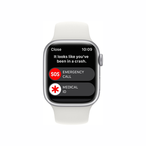 Apple Watch Serie 8 (GPS) Caja Silver aluminio 45mm con correa sport Blanco M/L-3