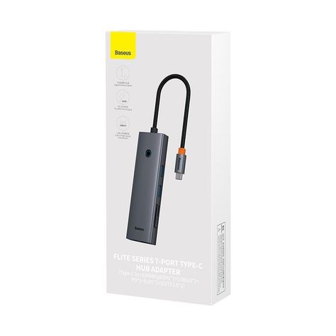 Adaptador HUB 7 en 1 USB-C: HDMI, USB 3.0 x2, Ethernet, USB-C, SD - Baseus-6