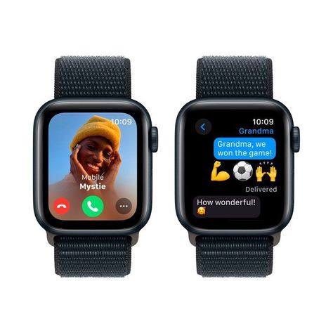 Apple Watch SE 2.ª Gen (GPS) Caja Midnight aluminio 40mm con correa sport Loop Midnight - Ajustable-3