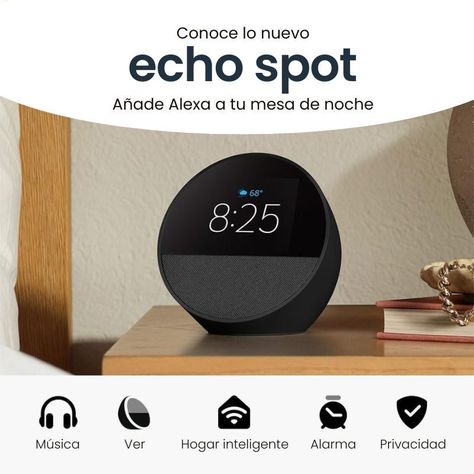 Parlante Inteligente Alexa Echo Spot - Negro-1