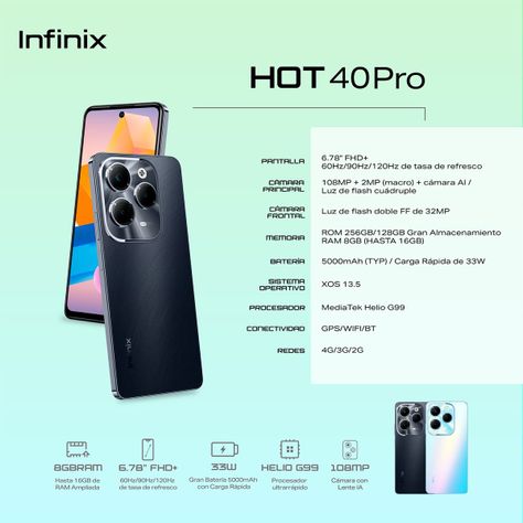 Infinix Hot 40 Pro 4G Black 8GB RAM 256GB ROM-4