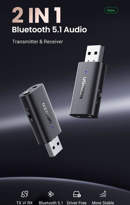 UGREEN Transmisor y Receptor Bluetooth con Micrófono-3