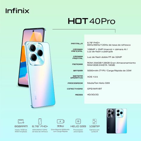 Infinix Hot 40 Pro 4G Blue 8GB RAM 256GB ROM-5