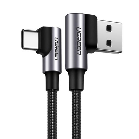 UGREEN Cable USB-C en ángulo a USB 2.0 en ángulo trenzado 3m-0