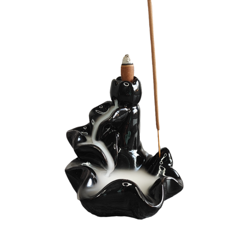 Cascada de Humo Tulipán Negra + 10 Conos de Regalo-0