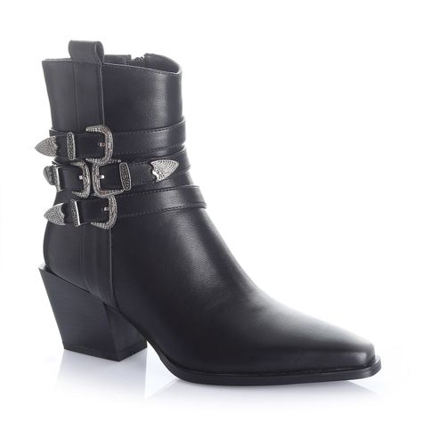 Botin Mujer Negro Via Uno 12512402-3
