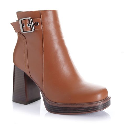 Botin Mujer Camel Via Uno 12533401-3