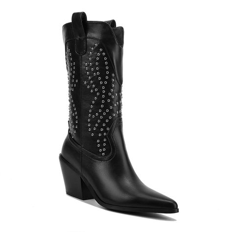 Bota Mujer Negro Via Uno 12512301-3