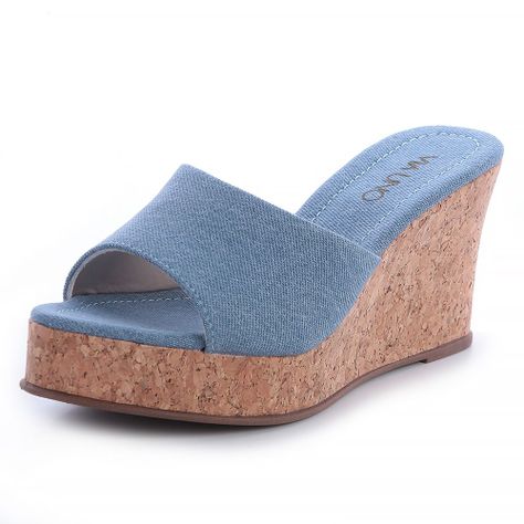Sandalia Mujer Azul Via Uno 22543605-3