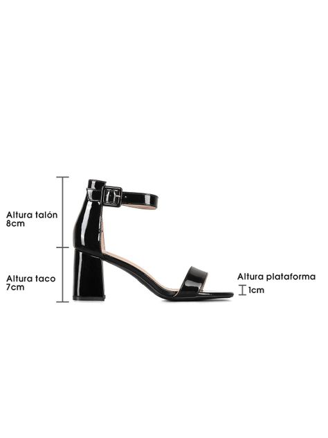 Sandalia Taco Alto Mujer Charol Fiesta Elegante Weide GHE19B-4