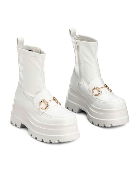 Botin Blanco Casual Mujer Weide CZY578-2