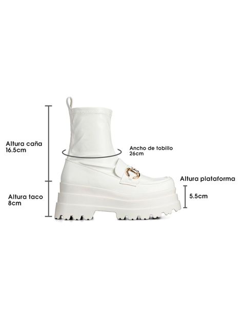 Botin Blanco Casual Mujer Weide CZY578-5