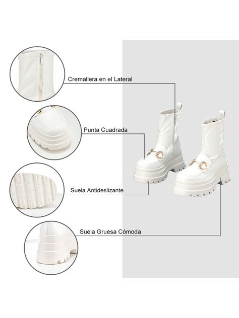 Botin Blanco Casual Mujer Weide CZY578-6
