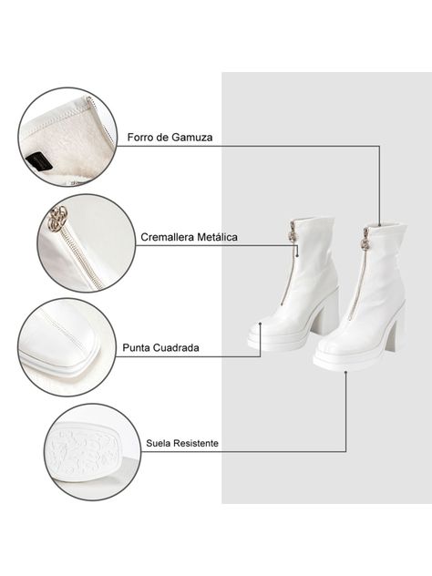 Botin Blanco Casual Mujer Weide CZY571-6