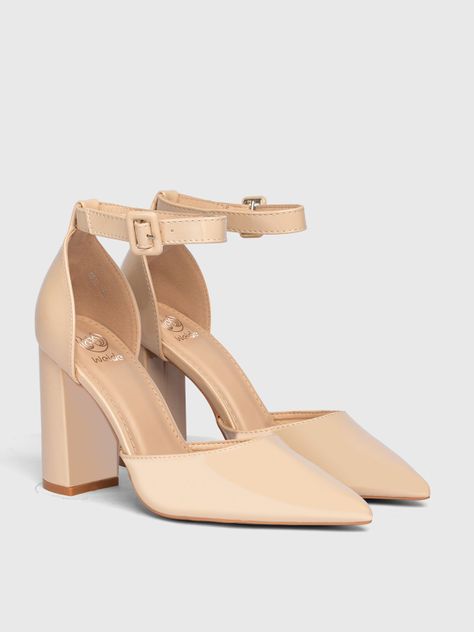Zapato Taco Alto Beige Fiesta Mujer Weide GH62-5