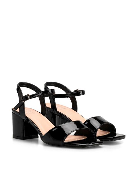 Sandalia Casual Taco Negra Mujer Weide GH79-1