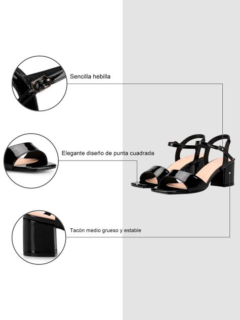 Sandalia Casual Taco Negra Mujer Weide GH79-5