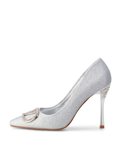Zapatos Taco Alto Plateado Fiesta GHE12 Weide-1