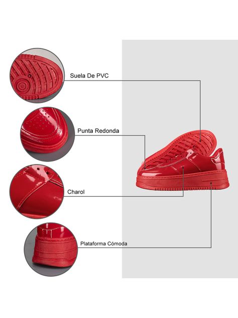 Zapatilla Deportiva Plataforma Charol Mujer Weide LT132-5