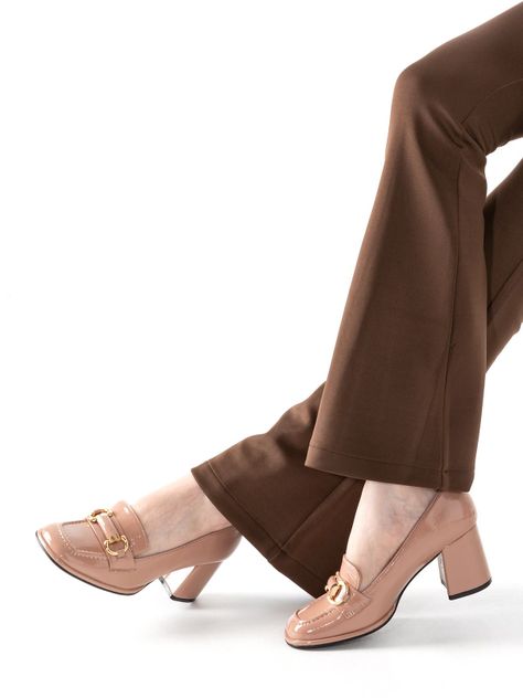 Zapatos Mocasin casual Taco Alto Charol Mujer Weide GH131-1