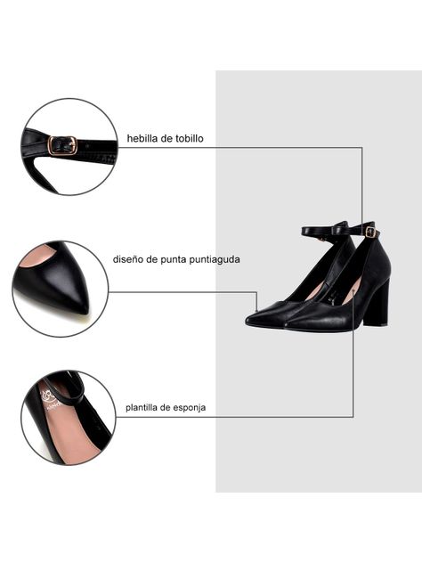 Zapato Taco Negro Fiesta GH100 Weide-5