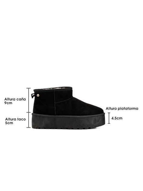 Botin Negro Casual Mujer Weide LT123-5