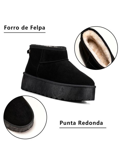 Botin Negro Casual Mujer Weide LT123-6