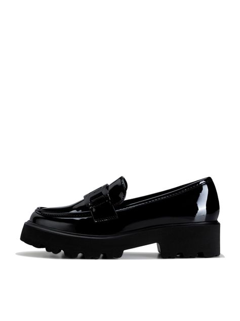Mocasín Charol Plataforma Negro Casual Mujer Weide QIU288-2