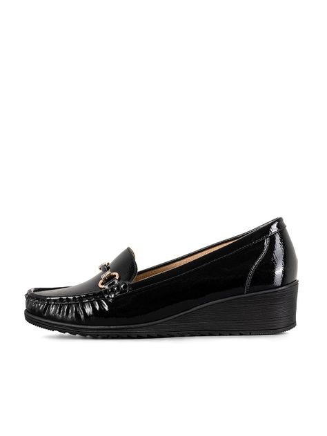 Mocasin Casual Mujer Vintage Cuña Charol Metalica Weide JS73-1