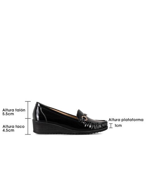 Mocasin Casual Mujer Vintage Cuña Charol Metalica Weide JS73-4